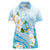 Guam Chamorro Guasali Flowers Women Polo Shirt Aqua Gradient