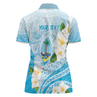 Guam Chamorro Guasali Flowers Women Polo Shirt Aqua Gradient LT7 - Polynesian Pride