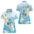 Guam Chamorro Guasali Flowers Women Polo Shirt Aqua Gradient