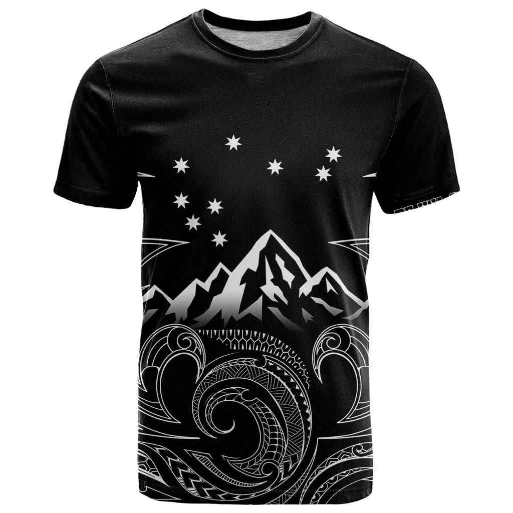 New Zealand T Shirt Maori Te Iwa o Matariki LT7 Black - Polynesian Pride