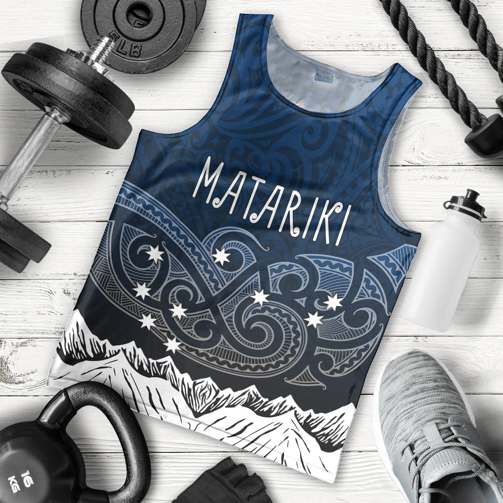 Personalised New Zealand Men Tank Top Matariki Maori Patterns - Gradient LT7 Black - Polynesian Pride