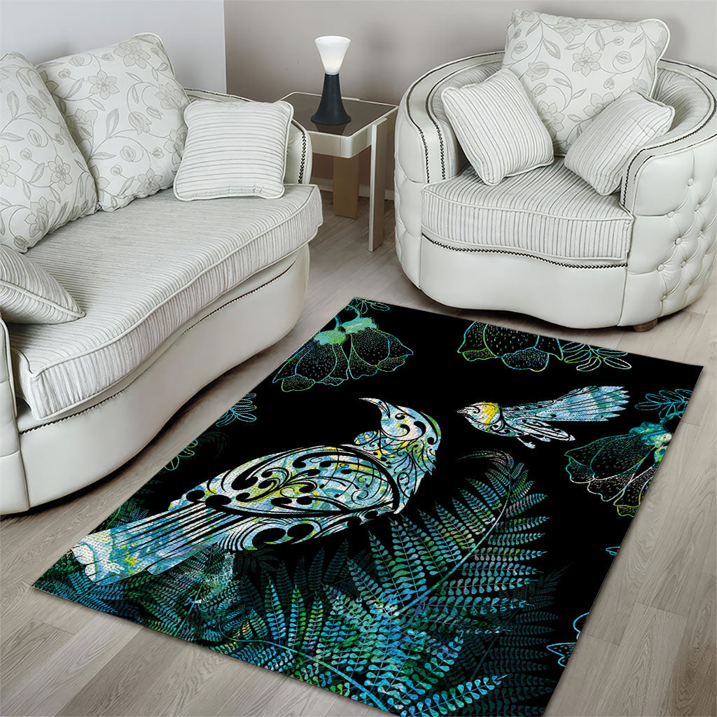 Aotearoa Maori Mahuru Area Rug Spring Time - Paua Shell Green LT7 - Polynesian Pride