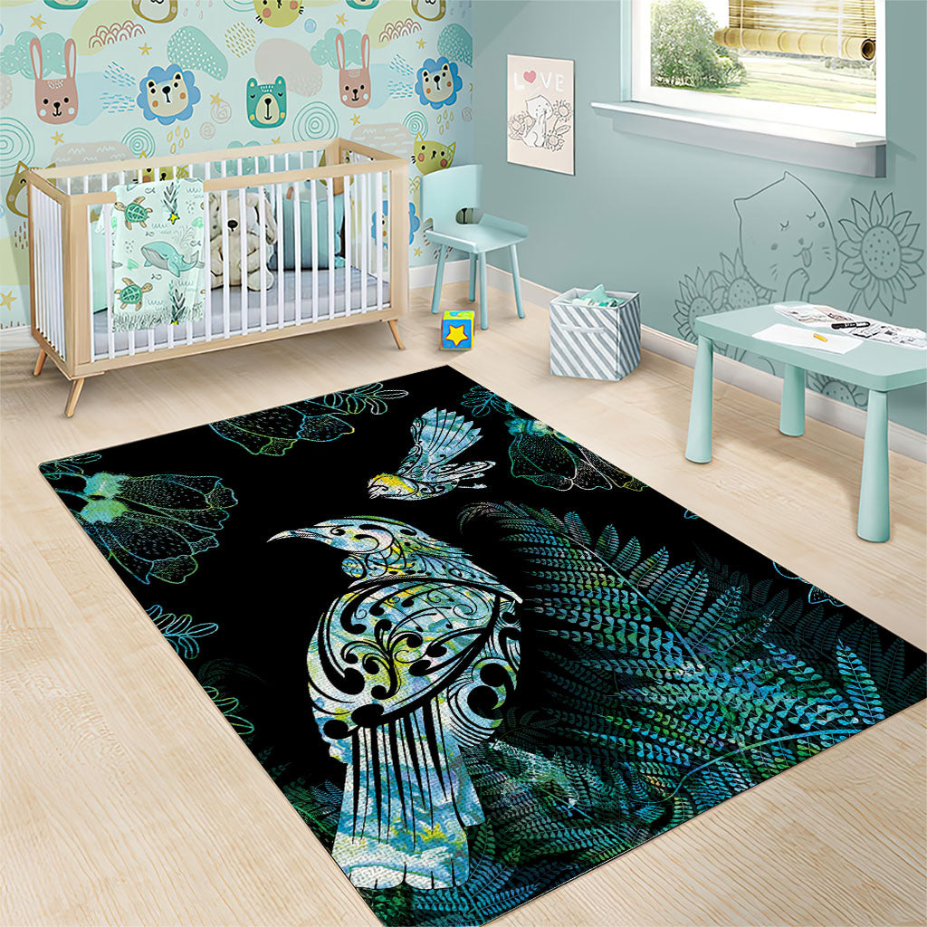 Aotearoa Maori Mahuru Area Rug Spring Time - Paua Shell Green LT7 - Polynesian Pride