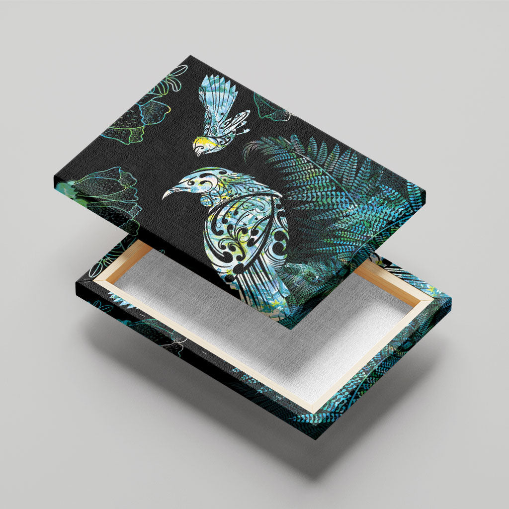 Aotearoa Maori Mahuru Canvas Wall Art Spring Time - Paua Shell Green LT7 - Polynesian Pride