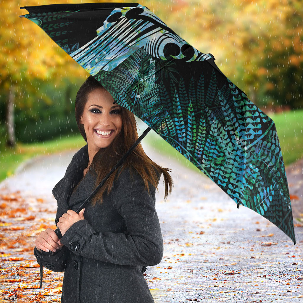 Aotearoa Maori Mahuru Umbrella Spring Time - Paua Shell Green LT7 - Polynesian Pride