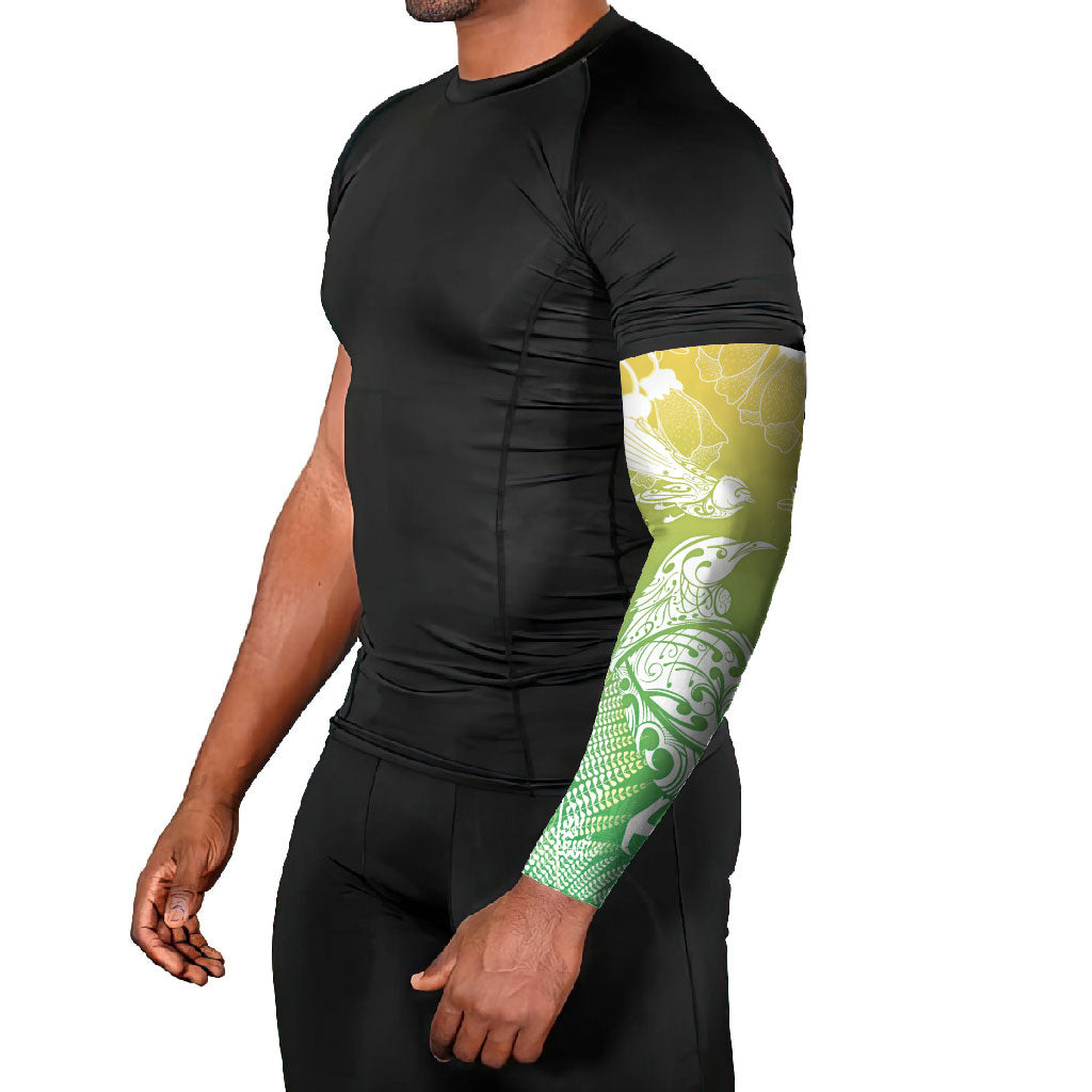 Aotearoa Maori Mahuru Tui With Pikawakawa Arm Sleeves Spring Time LT7 - Polynesian Pride
