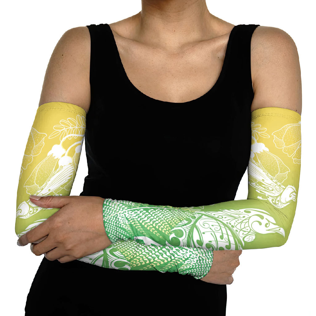 Aotearoa Maori Mahuru Tui With Pikawakawa Arm Sleeves Spring Time LT7 - Polynesian Pride