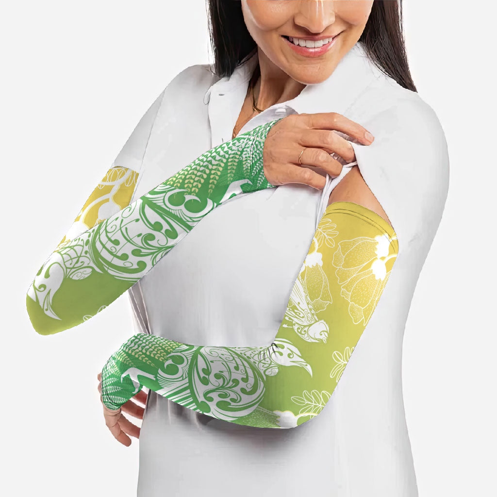 Aotearoa Maori Mahuru Tui With Pikawakawa Arm Sleeves Spring Time LT7 - Polynesian Pride