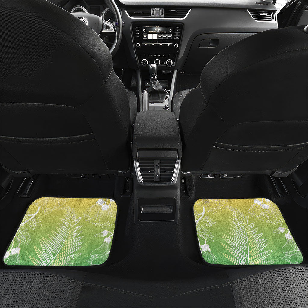 Aotearoa Maori Mahuru Tui With Pikawakawa Car Mats Spring Time LT7 Set 2pcs - Back Green - Polynesian Pride