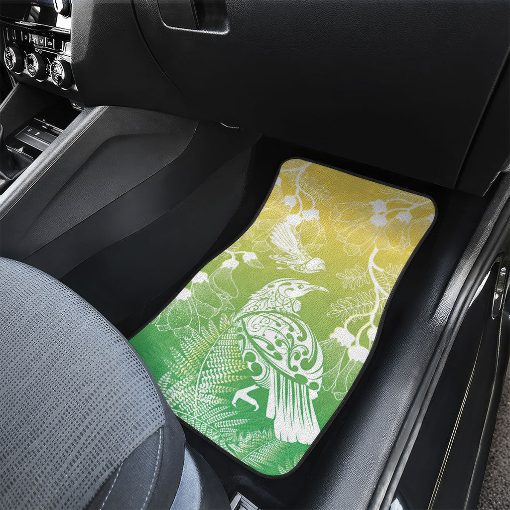 Aotearoa Maori Mahuru Tui With Pikawakawa Car Mats Spring Time LT7 - Polynesian Pride