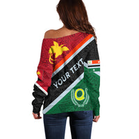 Personalised Penama and Papua New Guinea Day Off Shoulder Sweater Emblem Mix Style LT7 - Polynesian Pride