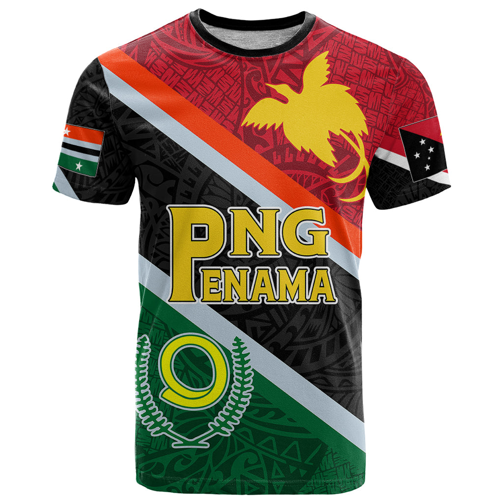 Personalised Penama and Papua New Guinea Day T Shirt Emblem Mix Style LT7 Colorful - Polynesian Pride