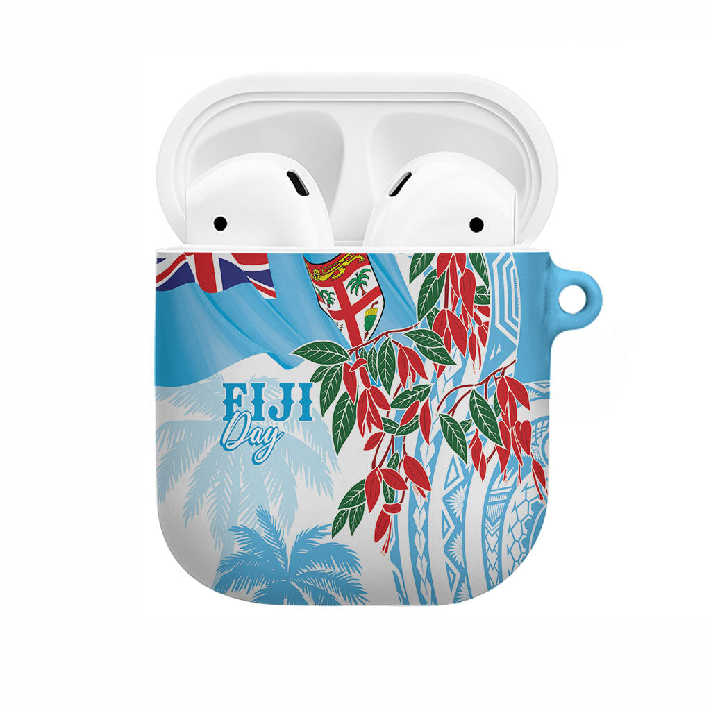 Bula Fiji Day Tagimaucia Palms AirPods Case Toso Mai Viti LT7 Turquoise - Polynesian Pride