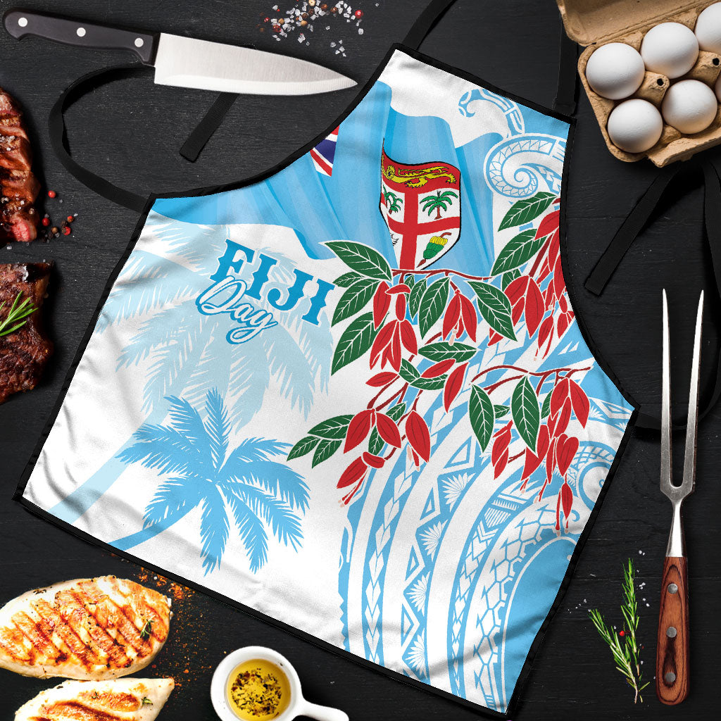 Bula Fiji Day Tagimaucia Palms Apron Toso Mai Viti LT7 Turquoise - Polynesian Pride