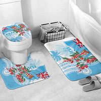 Bula Fiji Day Tagimaucia Palms Bathroom Set Toso Mai Viti LT7 Mat Set Only (3 pcs) One Size Turquoise - Polynesian Pride