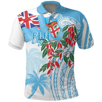 Bula Fiji Day Tagimaucia Palms Polo Shirt Toso Mai Viti LT7 Turquoise - Polynesian Pride