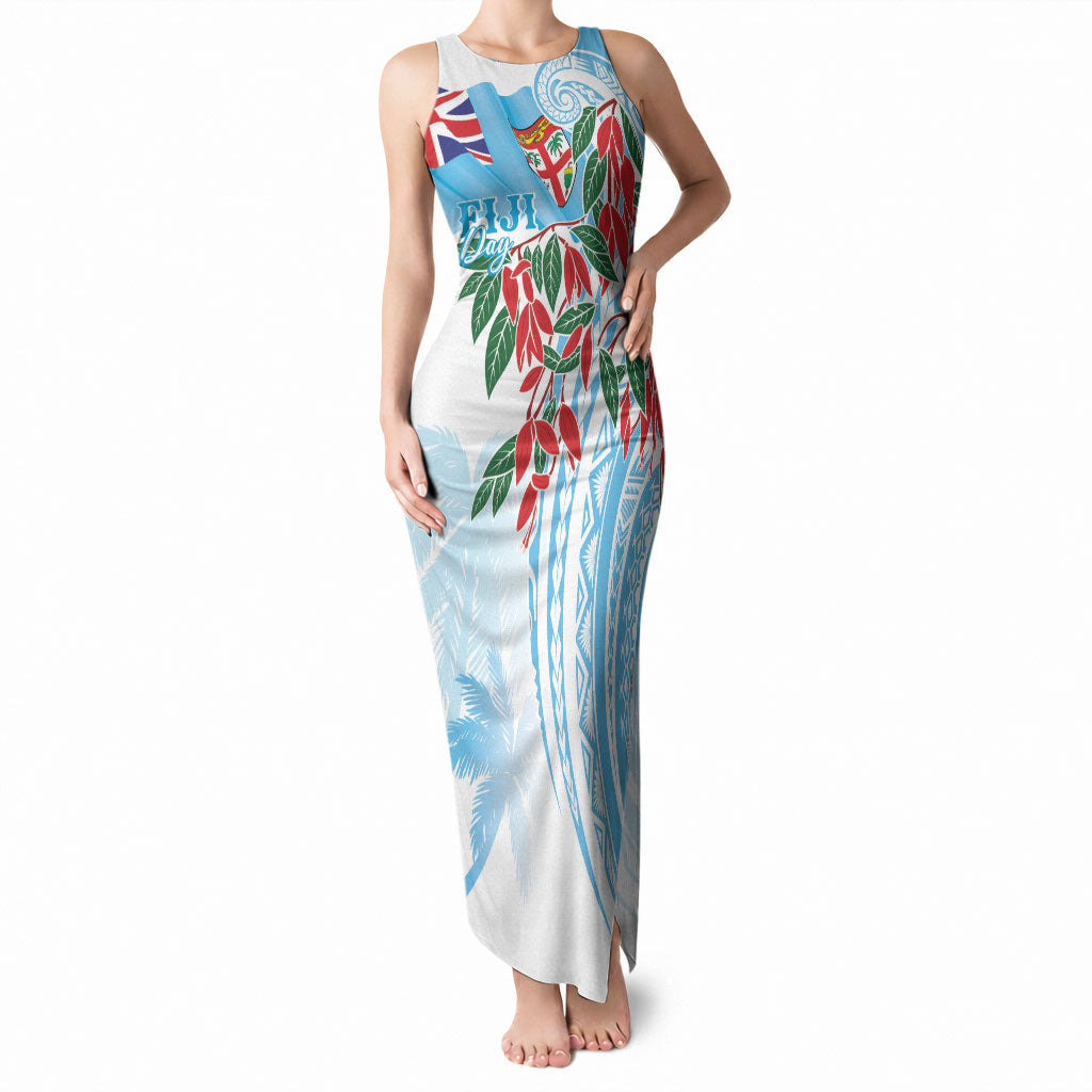Bula Fiji Day Tagimaucia Palms Tank Maxi Dress Toso Mai Viti LT7 Women Turquoise - Polynesian Pride
