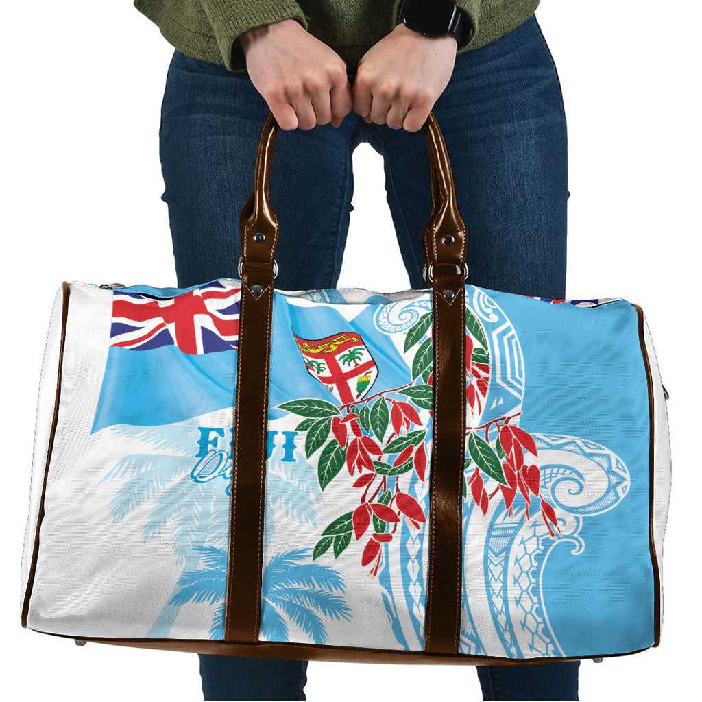Bula Fiji Day Tagimaucia Palms Travel Bag Toso Mai Viti LT7 Turquoise - Polynesian Pride