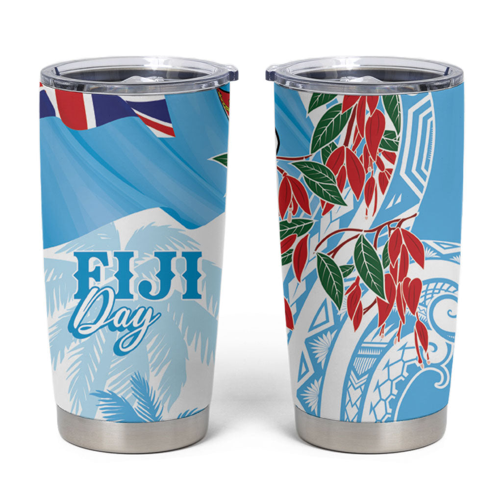 Bula Fiji Day Tagimaucia Palms Tumbler Cup Toso Mai Viti LT7 Turquoise - Polynesian Pride