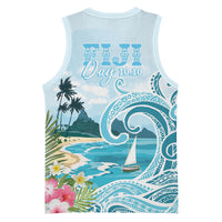 Bula Fiji Seascape Basketball Jersey Fiji Day - Islands Heritage LT7 - Polynesian Pride