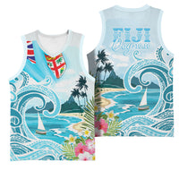 Bula Fiji Seascape Basketball Jersey Fiji Day - Islands Heritage LT7 - Polynesian Pride