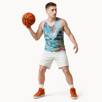 Bula Fiji Seascape Basketball Jersey Fiji Day - Islands Heritage LT7 - Polynesian Pride