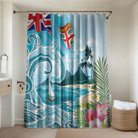 Bula Fiji Seascape Bathroom Set Fiji Day - Islands Heritage LT7 Shower Curtain Only Multicolor - Polynesian Pride