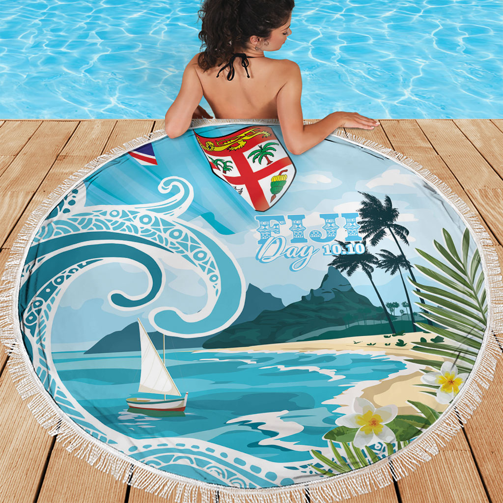 Bula Fiji Seascape Beach Blanket Fiji Day - Islands Heritage LT7 - Polynesian Pride