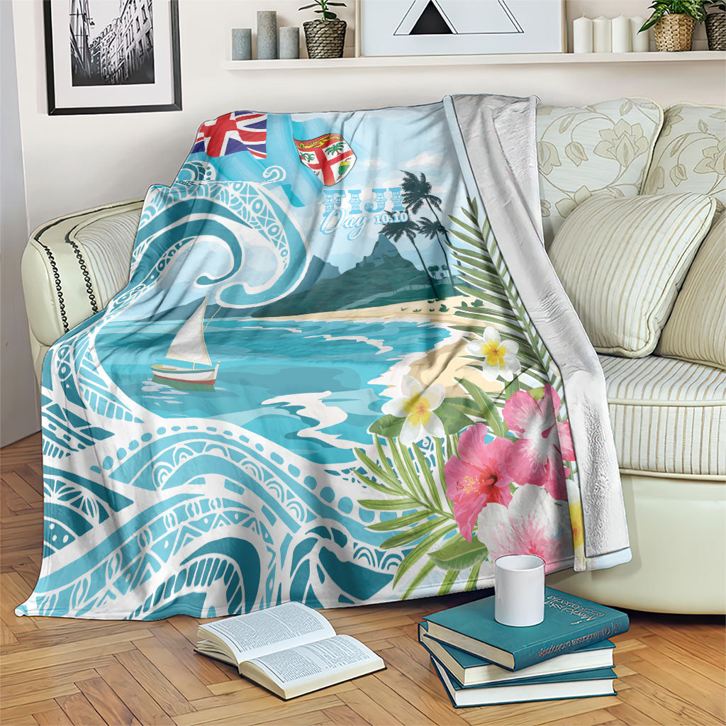 Bula Fiji Seascape Blanket Fiji Day - Islands Heritage LT7 Multicolor - Polynesian Pride