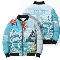 Bula Fiji Seascape Bomber Puffer Jacket Fiji Day - Islands Heritage LT7 - Polynesian Pride