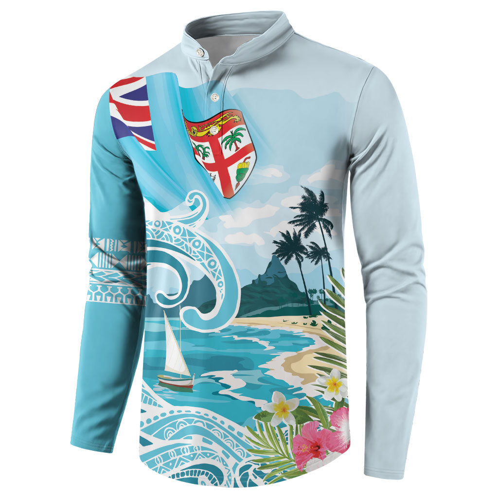 Bula Fiji Seascape Button Sweatshirt Fiji Day - Islands Heritage
