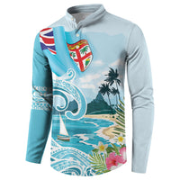 Bula Fiji Seascape Button Sweatshirt Fiji Day - Islands Heritage