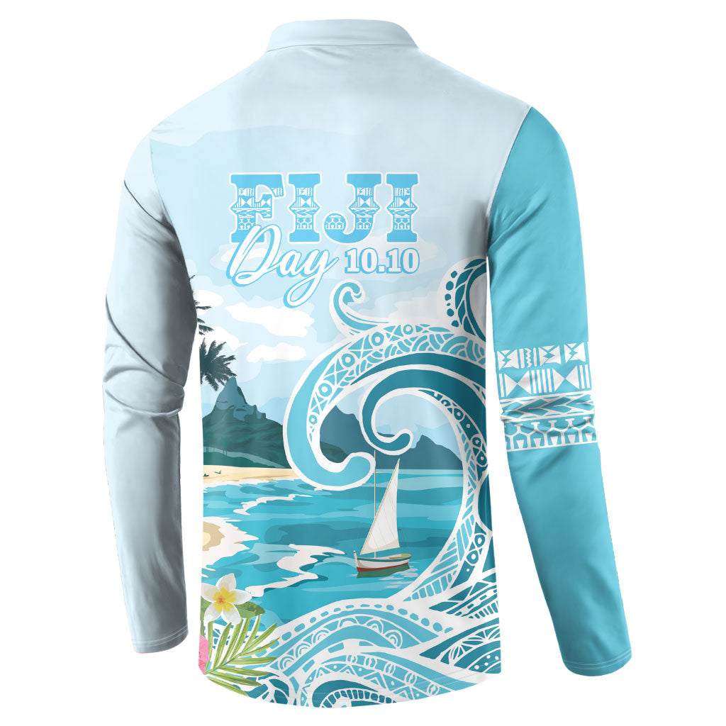 Bula Fiji Seascape Button Sweatshirt Fiji Day - Islands Heritage