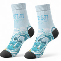 Bula Fiji Seascape Crew Socks Fiji Day - Islands Heritage LT7 - Polynesian Pride