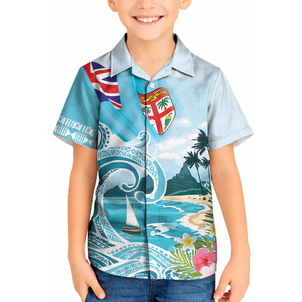 Bula Fiji Seascape Kid Hawaiian Shirt Fiji Day - Islands Heritage LT7 Kid Multicolor - Polynesian Pride