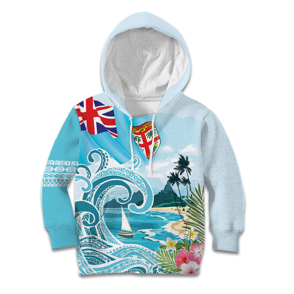 Bula Fiji Seascape Kid Hoodie Fiji Day - Islands Heritage LT7 Hoodie Multicolor - Polynesian Pride
