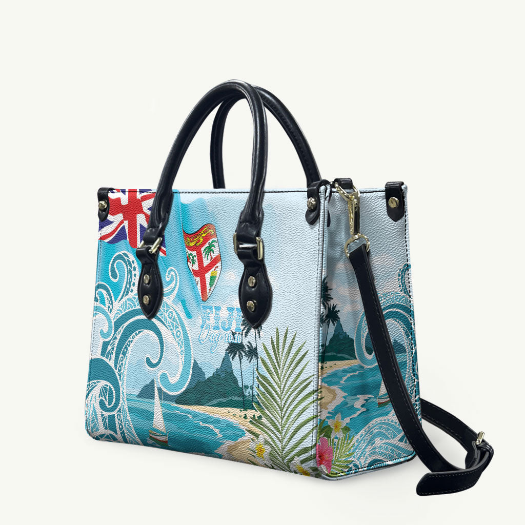 Bula Fiji Seascape Leather Bag Fiji Day - Islands Heritage LT7 Multicolor - Polynesian Pride