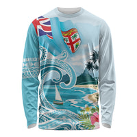 Bula Fiji Seascape Long Sleeve Shirt Fiji Day - Islands Heritage LT7 Unisex Multicolor - Polynesian Pride