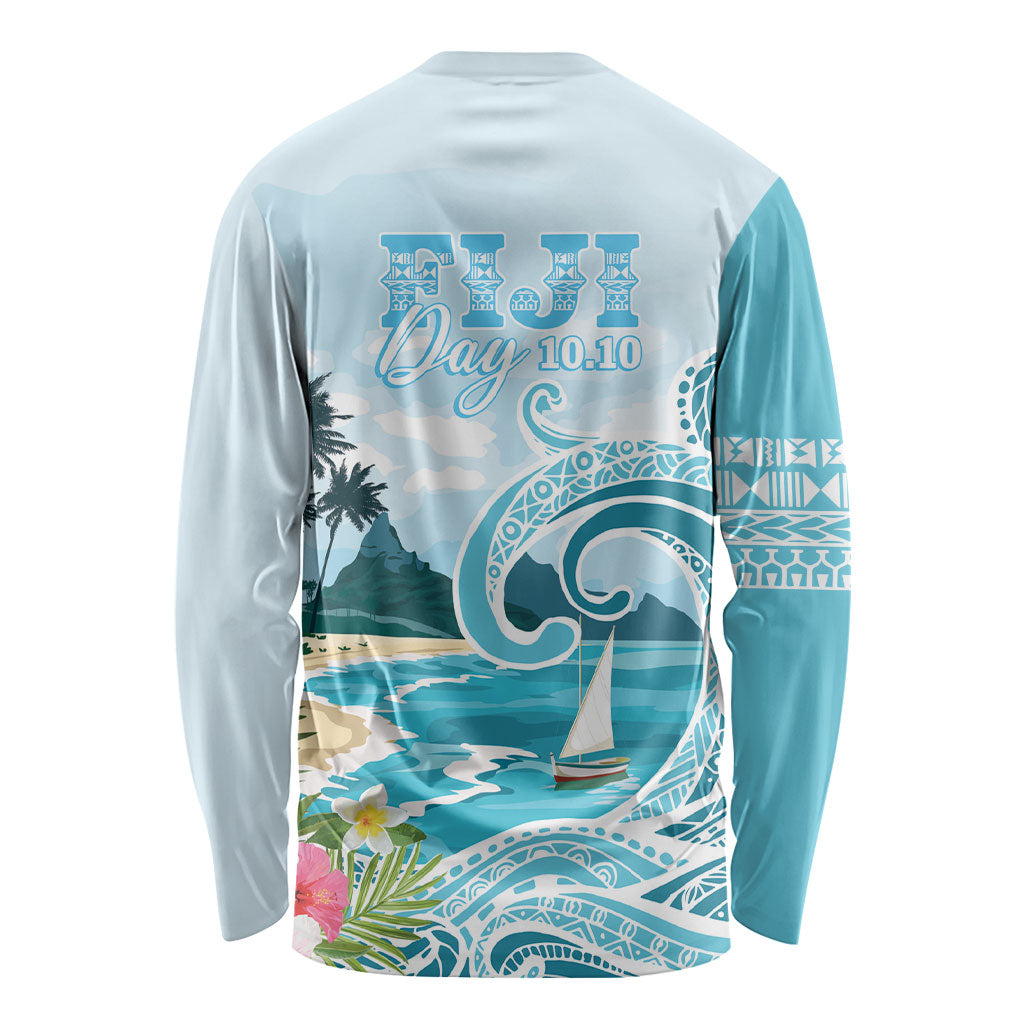 Bula Fiji Seascape Long Sleeve Shirt Fiji Day - Islands Heritage LT7 - Polynesian Pride