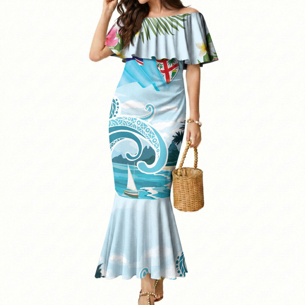 Bula Fiji Seascape Mermaid Dress Fiji Day - Islands Heritage LT7 Women Multicolor - Polynesian Pride