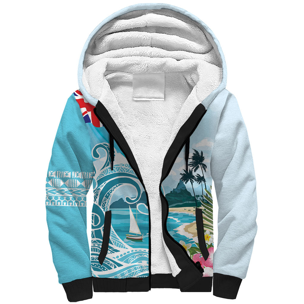 Bula Fiji Seascape Sherpa Hoodie Fiji Day - Islands Heritage LT7 Unisex Multicolor - Polynesian Pride