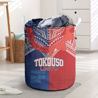 TokoUso Tonga Samoa Brothers Forever Laundry Basket Ulafala and Heilala Unity LT7 Red Blue - Polynesian Pride