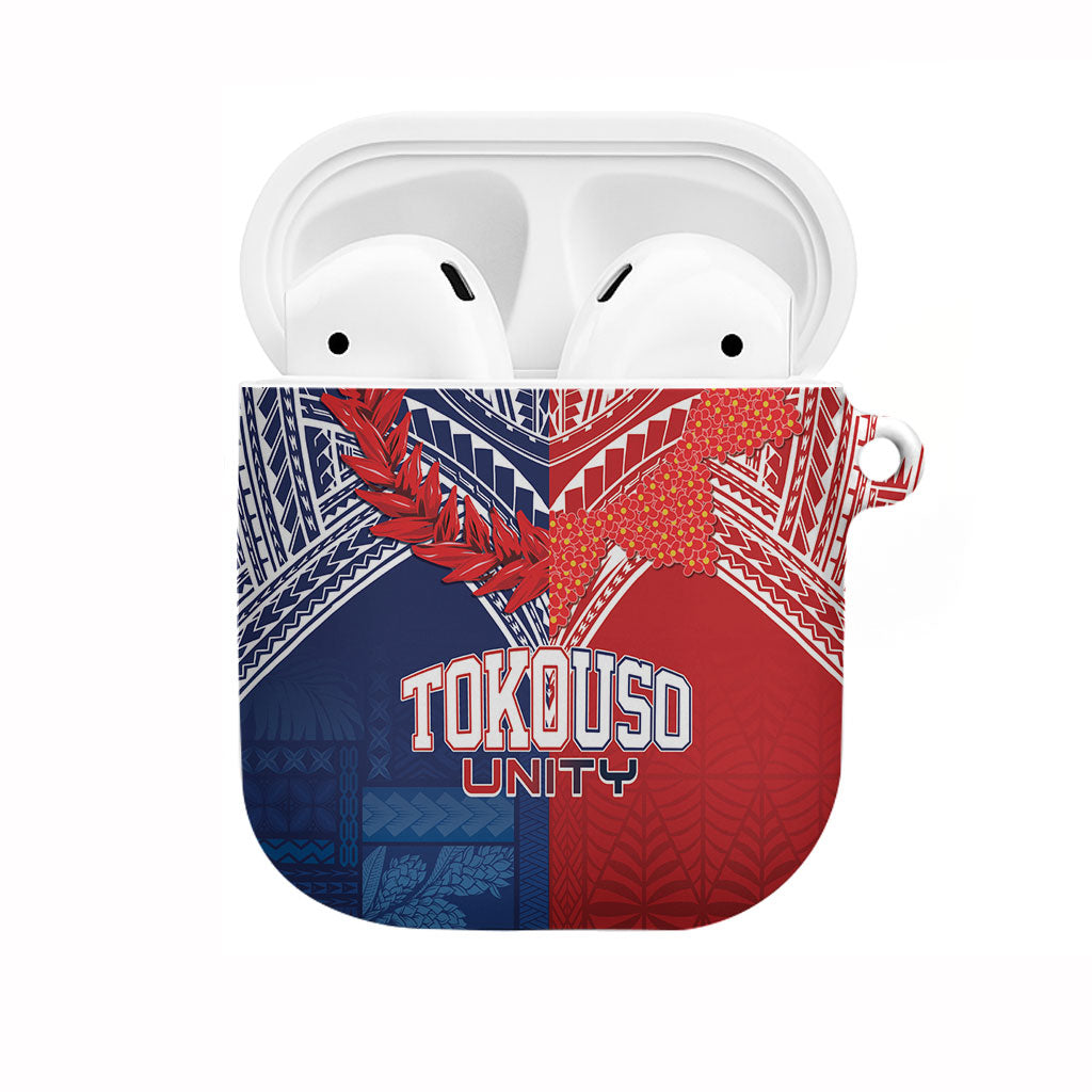 TokoUso Tonga Samoa Brothers Forever AirPods Case Ulafala and Heilala Unity LT7 Red Blue - Polynesian Pride