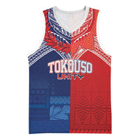 TokoUso Tonga Samoa Brothers Forever Custom Basketball Jersey Ulafala and Heilala Unity LT7 Unisex Red Blue - Polynesian Pride
