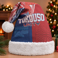 TokoUso Tonga Samoa Brothers Forever Christmas Santa Hat Ulafala and Heilala Unity LT7 With Fur Red Blue - Polynesian Pride