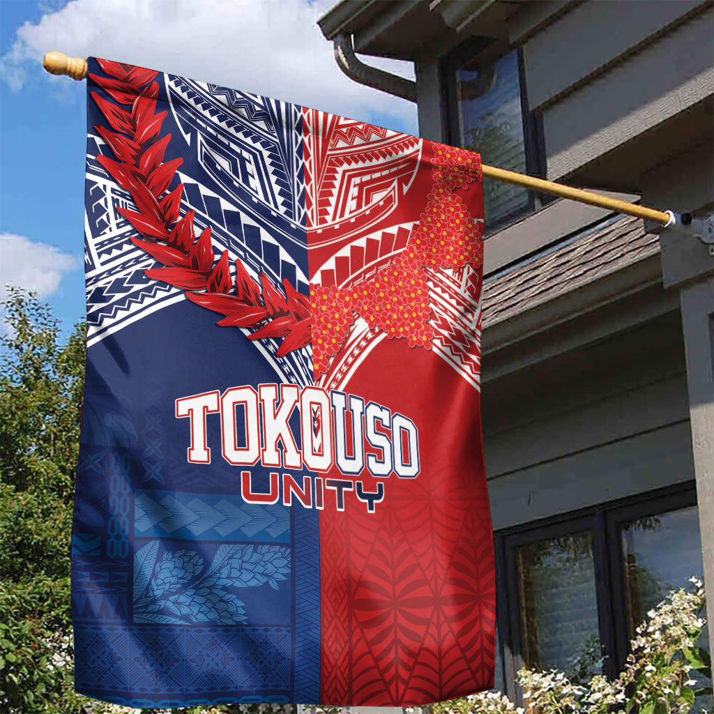 TokoUso Tonga Samoa Brothers Forever Garden Flag Ulafala and Heilala Unity LT7 - Polynesian Pride