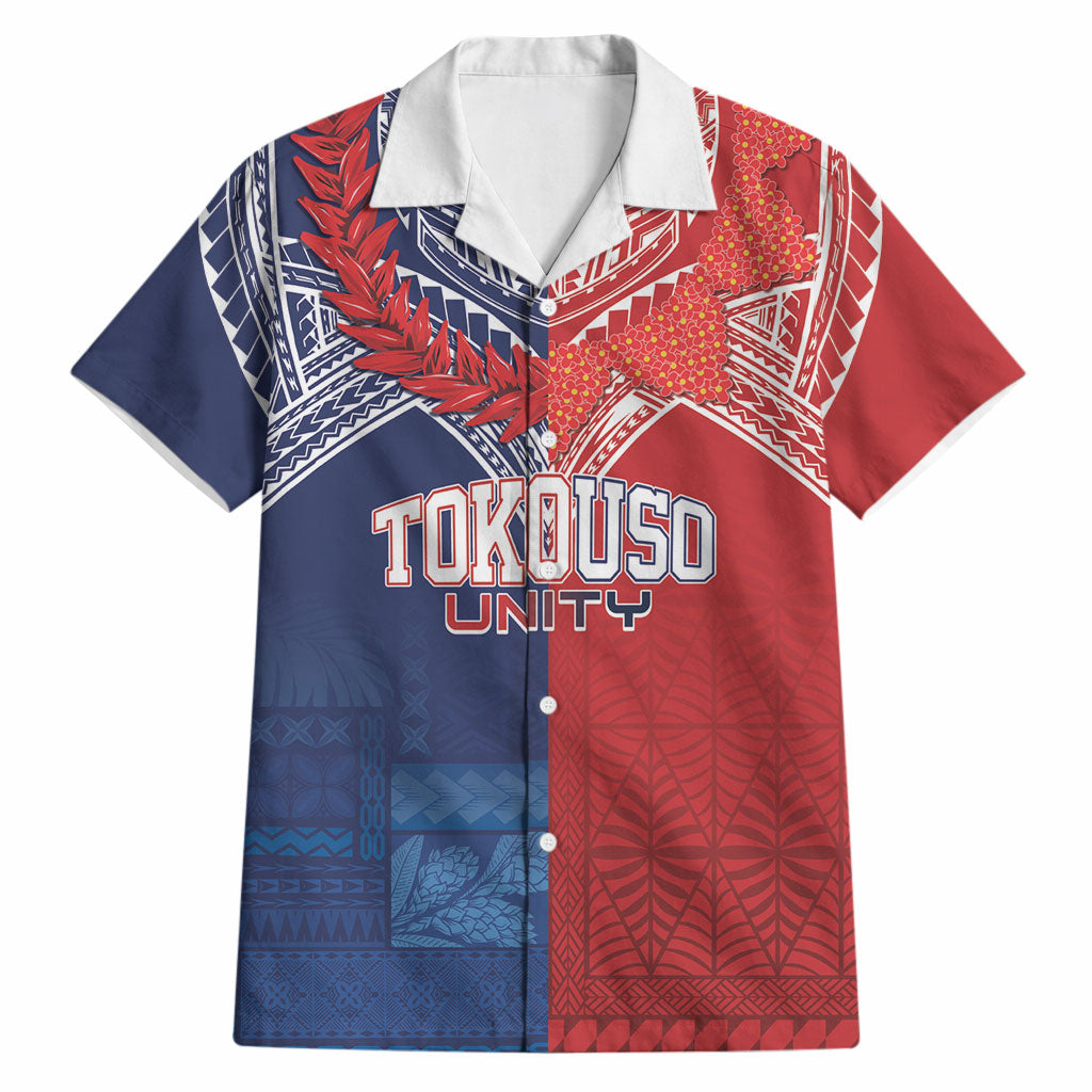 TokoUso Tonga Samoa Brothers Forever Custom Hawaiian Shirt Ulafala and Heilala Unity LT7 Red Blue - Polynesian Pride