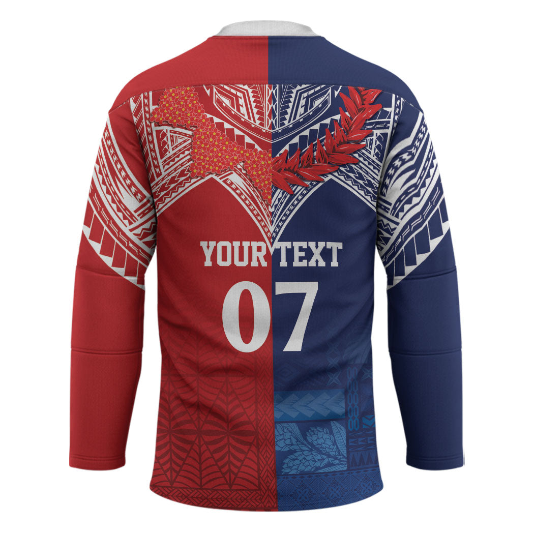 TokoUso Tonga Samoa Brothers Forever Custom Hockey Jersey Ulafala and Heilala Unity LT7 - Polynesian Pride