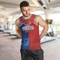 TokoUso Tonga Samoa Brothers Forever Custom Men Tank Top Ulafala and Heilala Unity LT7 Red Blue - Polynesian Pride