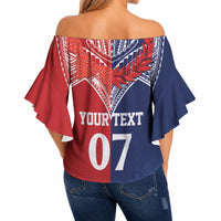 TokoUso Tonga Samoa Brothers Forever Custom Off Shoulder Wrap Waist Top Ulafala and Heilala Unity LT7 - Polynesian Pride